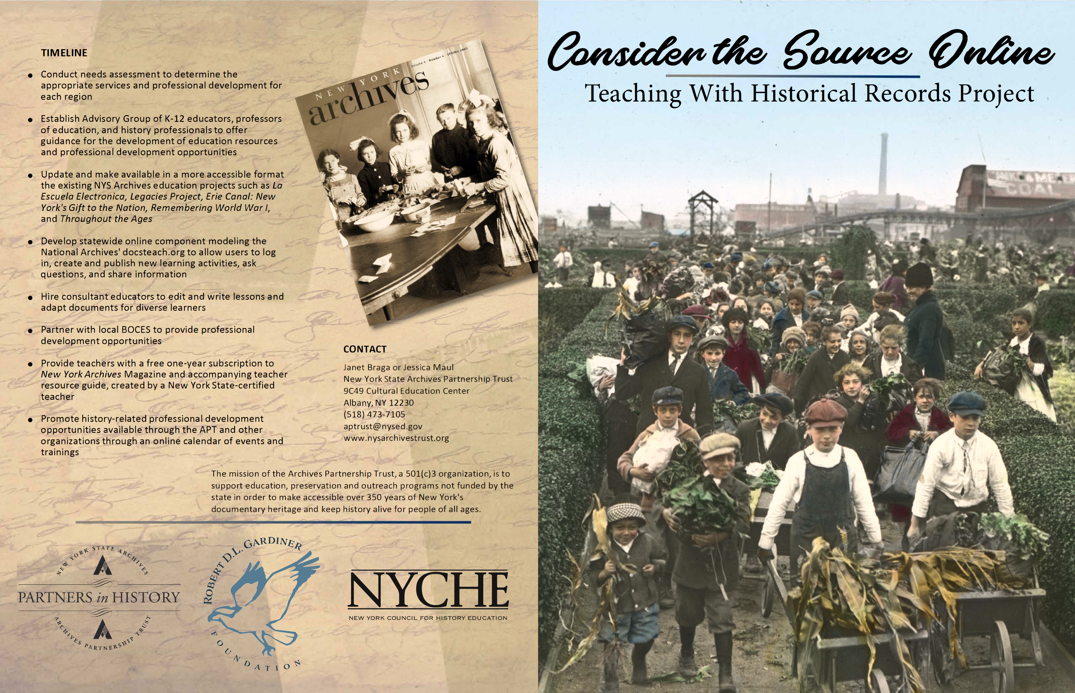 Consider the Source Online: Teaching with Historical Records Project at the New York State Archives Partnership Trust