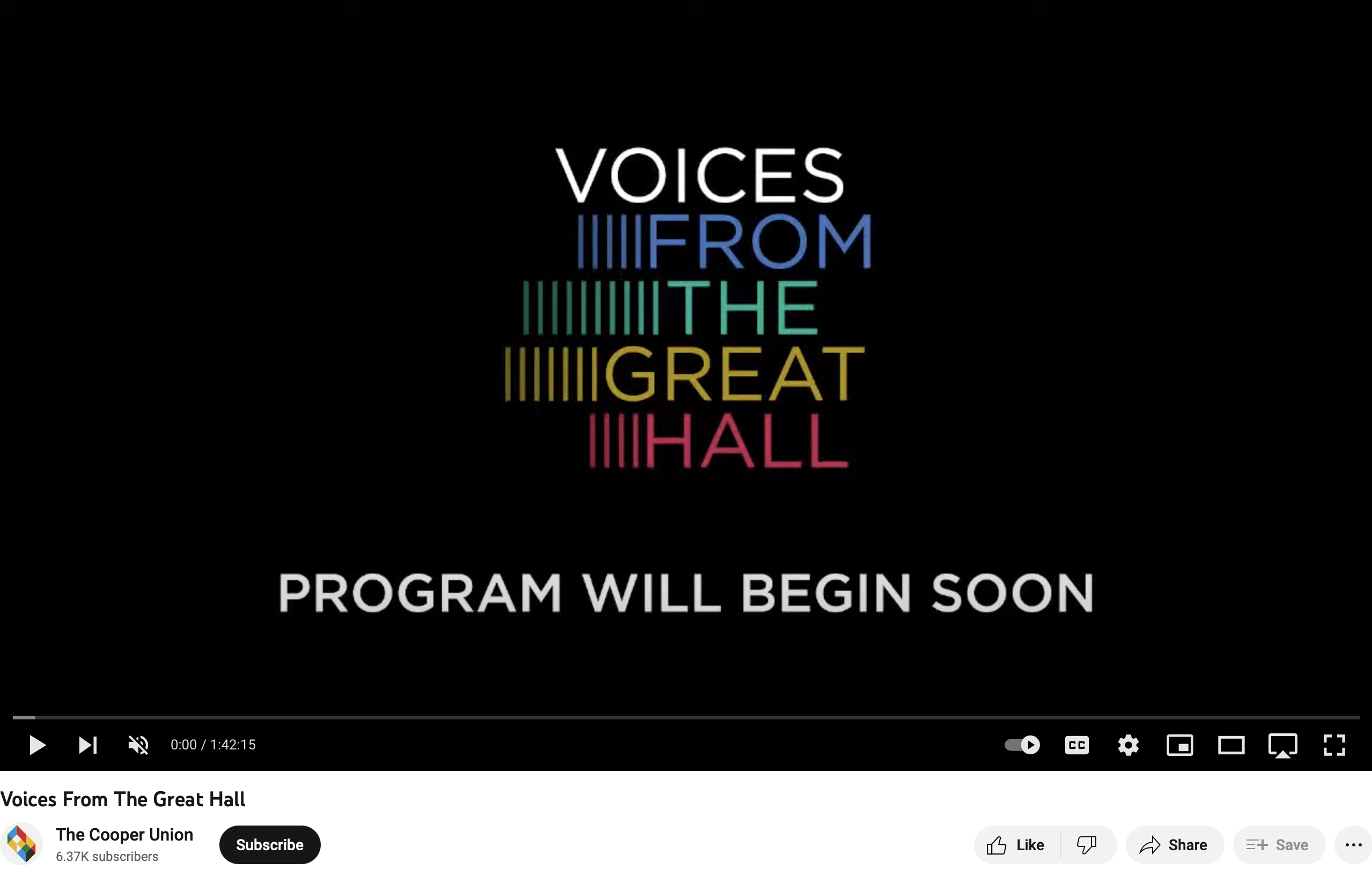 Voices From The Great Hall - The Cooper Union 
